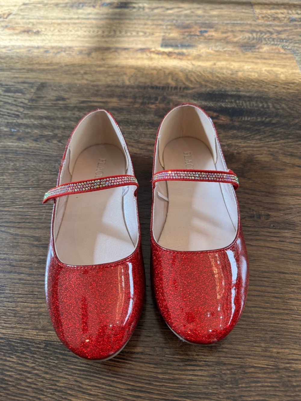 The Children's Place Red Glitter Mary Jane  Flat Dress Shoes
